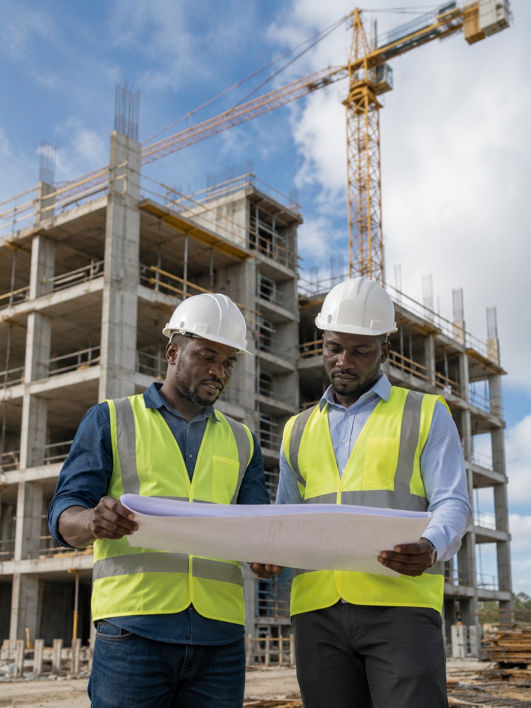 Chantier de bâtiment achevé.