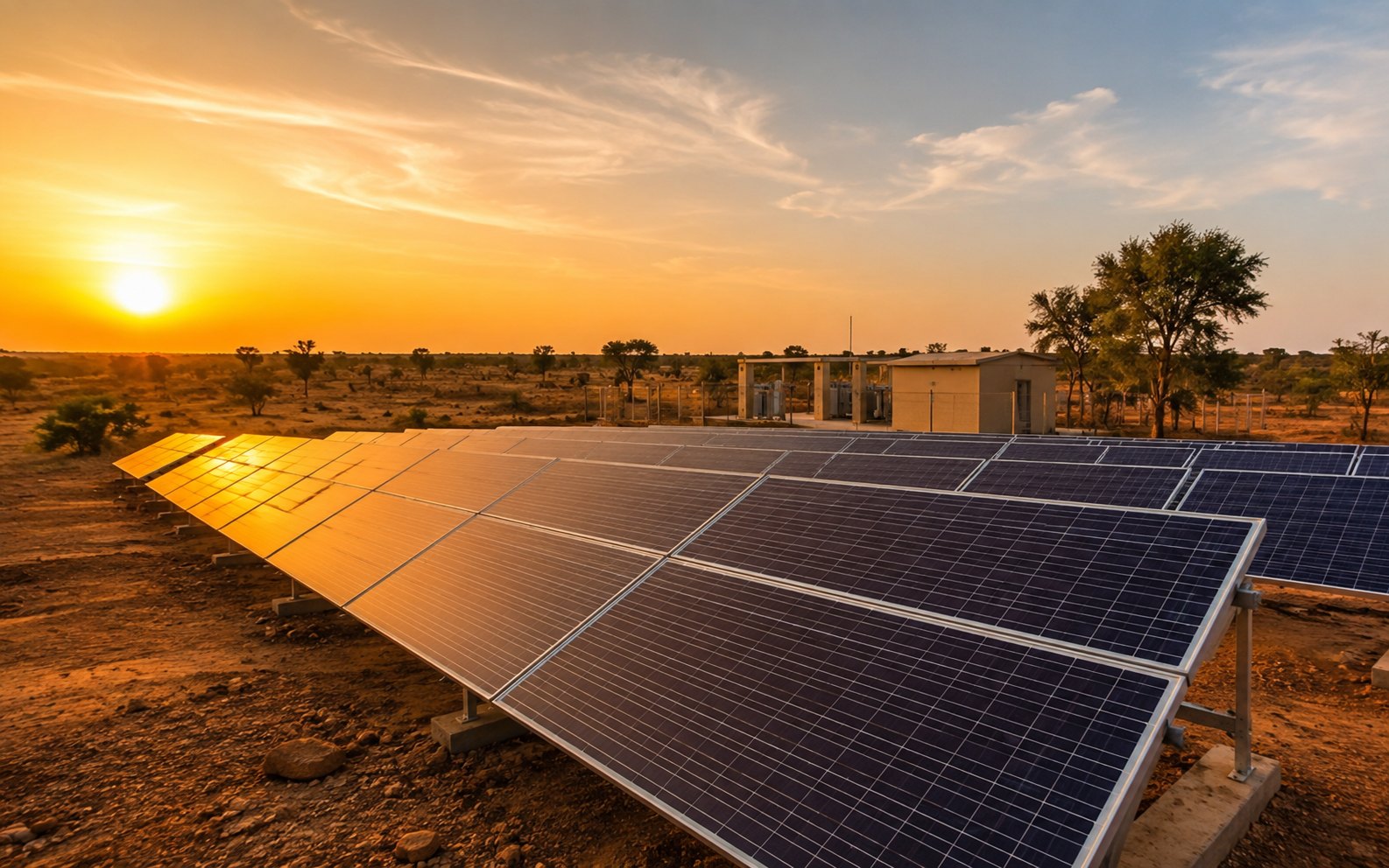 Installations solaires et énergie durable.